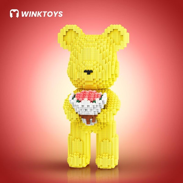 Bear Building Block,Winktoys building block,Bear Toys,Birthday Gift,Educational,Boy,Girl,Trend Decoration,Cool Gifts,Brick,Family Bonding:_[S]Bouquet