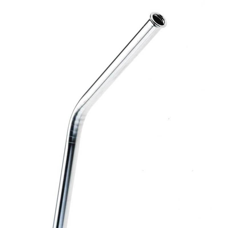 Barfly Stainless Steel Straw, 8 1/2", 1/4" Diam., Curved