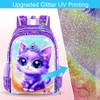 UFNDC 3PCS Cat Preschool Backpack, 16" Cute Moon Bookbag with