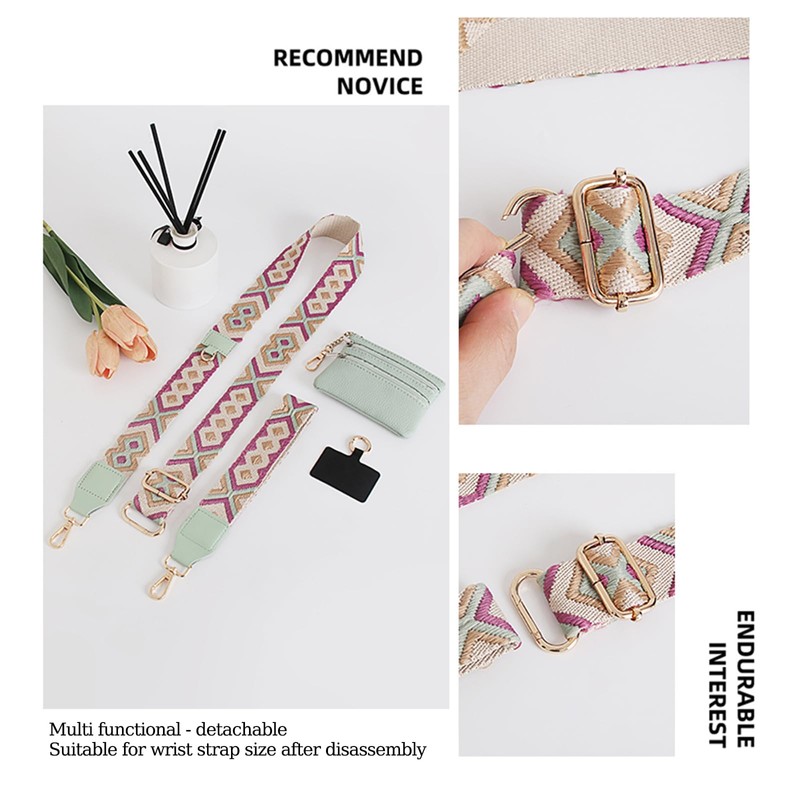 RENUIS Phone Strap with Zippered Pouch, Clip and Go, Adjustable