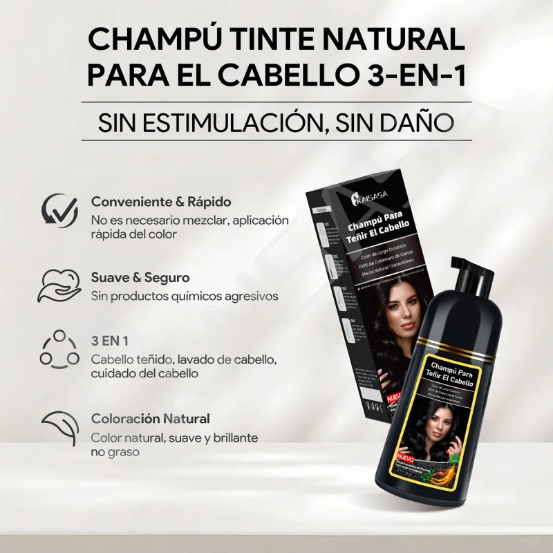 Kaisasa Shampoo Tinte Cubre Canas Natural Jengibre 500ml
