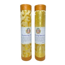 Handmade in Nepal Tibetan Natural Chenrezig Sticks Incense Set 2 Eco-Friendly Natural Herbs Sandalwood Sweet Fragrance 8 Inchescolor: Natural, scent: Natural