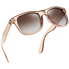 Joopin Square Polarised Sunglasses for Men Women UV Protection Unisex Retro Brown Sunglasses Man for Driving Hiking Fishing Sports (Clear Brown Frame)