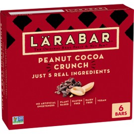Larabar Peanut Cocoa Crunch Bars, Vegan and Gluten Free Snacks, 6 Ct, 9.6 oz