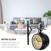 EXCEART Double Sided Wrought Iron Wall Clock - Wall Hanging