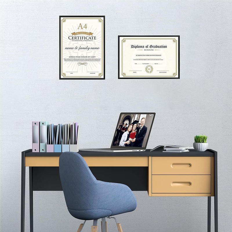 A4 Picture Frames Wooden Photo Frame with Stand Tabletop or