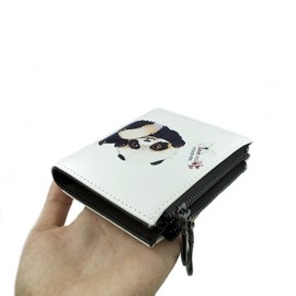 Amoyie Leather Wallet with Gift Box Money Organiser Bag with Zip Coin Pocket Cute Panda