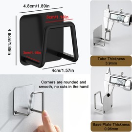 Rowcay 6Pcs Sponge Holders for Kitchen Sink, Strong Adhesive Sponge Holder for Sink Counter - SUS304 Stainless Steel Highly Rigid and Waterproof Kitchen Sink Caddy, Quick Drying(Black)