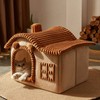 Jiupety Bear Cat House for Cat, Chimney Cat Houses for