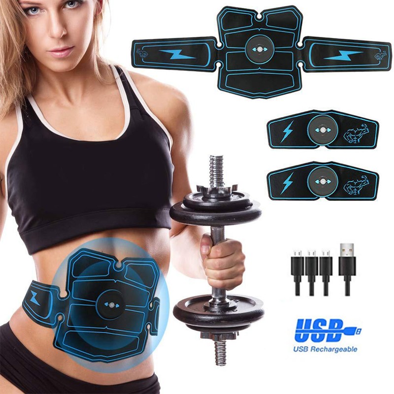 ABS Stimulator Muscle Toner Abdominal Toning Belt Workouts USB Charging