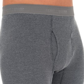 Fruit of The Loom Men's 3-Pack Recycled Waffle Thermal Underwear Bottom, Black/Greystone Heather/Natural, X-Large