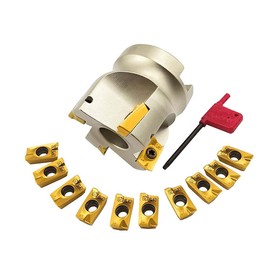 GBJ GBJ 10pcs APMT1604PDER-DP Milling Carbide Inserts with CNC Face Mill Arbor End Mill Shell Cutter 1.97in Cutting Diameter BAP400R-50-22-4T for FaceI Side Shoulder Milling Steel Cutting