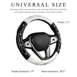 DXNQ - Funda de volante de vidrio brillante, de piel suave de 15 pulgadas, protector de volante de diamantes de imitación, almohadilla universal antideslizante para mujeres y niñas, accesorios de