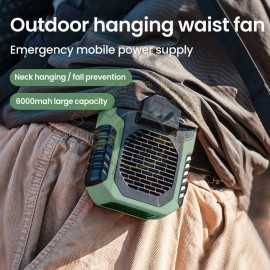 Portable Waist Fan Clip On 6000mAh Rechargeable Personal Cooling Neck Shirt Fan