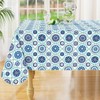 misaya Rectangle Waterproof Vinyl Table Cloth, Wipeable Tablecloth with Flannel