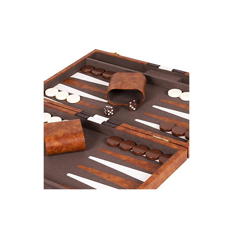 Premium Backgammon 11 Inches Small Brown - Backgammon Sets for