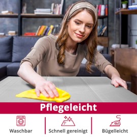 Eleganza High-Quality Tablecloth with Hemmed Edge Light Grey Square 110 x 140 cm Easy Care