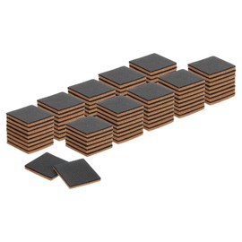 uxcell 80 Pcs Felt & EVA Furniture Pads, 1 5/8" (40mm) Square Furniture Feet Wood Floor Protectors Self Adhesive for Protecting Hardwood Floors, Table Legs and Chair Legs, Brown+Black