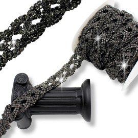 PEARLY JUN 2 Yards Rhinestone Trim Chain Black Rhinestone Stringing DIY Jewelry Wedding Party Bracelets Craft Bridal Bouquets Embellishment Accessories