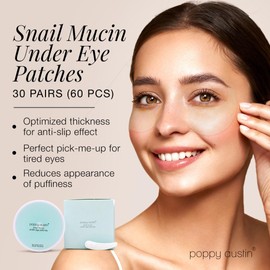 poppy austin Snail Mucin Gold Eye Patches for Dark Circles, Puffy Eyes - Hydrogel Eye Patch, Masks