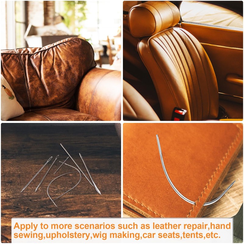 Heavy Duty Hand Sewing Needles Kit, 14Pcs Sewing Leather Needle