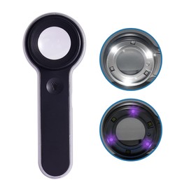 60x Illuminated Rechargeable Magnifier with Dual Coated Lenses, LED/UV Illuminated, Designed for Restoration Jewelry Identification, Close Work, Repair, Gardening, Stamps, Rock Collecting