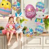 14 Pcs Easter Bunny Balloons, Happy Easter Foil Balloons Big