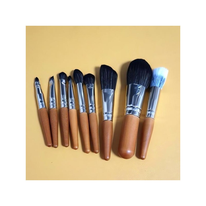 Makeup Mini Brush Set Makeup Tool Pouch Supplies Sponge Mascara