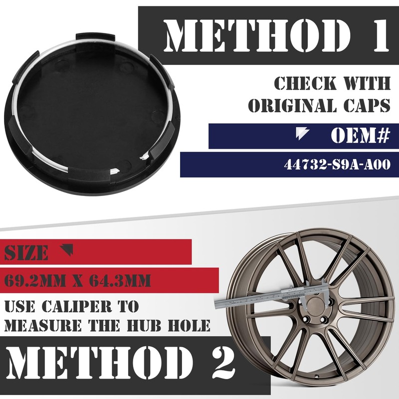 KitsPro 2.7Inch 69MM Wheel Center Caps for Honda Accord Civic