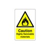 Safety First Display LTD Caution highly flammable materials sign -