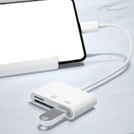 3 in 1 USB C SD Card Reader Adapter with USB 3.0 Port, Type C USB Card Reader for Smartphones, Laptops, PCs, Tablets, Fast Data Transfer, Compact Design