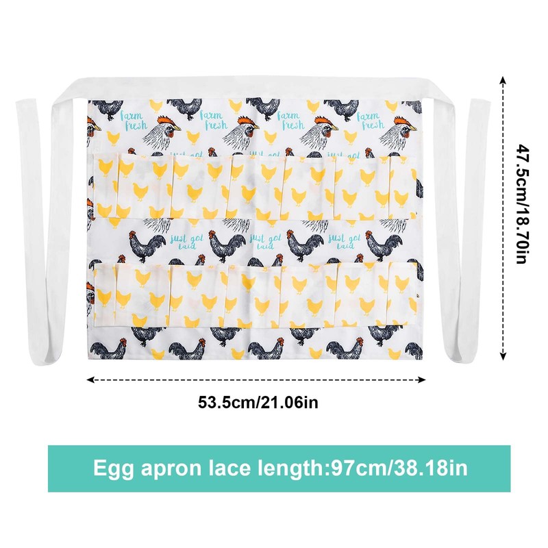 Dokeno Egg Apron Collecting with 12 Deep Pockets, Farm Egg