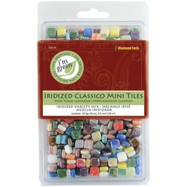 Diamond Tech 16-Ounce Jennifer's Mosaics Assorted Classico Shimmers Iridized Glass Tile, Mini
