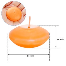 20 Pcs Floating Candles Centerpieces, 1.5 Inch Unscented Floating Candles Small Decoration, Floating Candles Vases for Valentine's Day, Thanksgiving, Wedding (Orange)