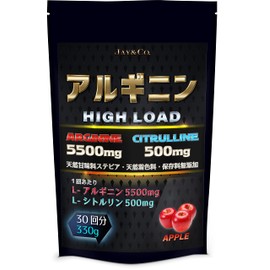 JAY&CO. 最高水準 1回当たり5500mg+500mg アルギニン ハイロード (パワー・瞬発・爆発系) (30回分, アップル)