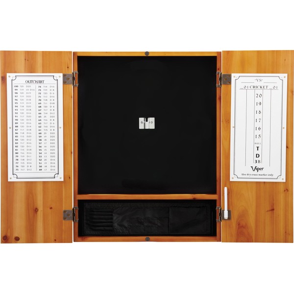 Viper Metropolitan Solid Wood Sisal/Bristle Steel Tip Dartboard Cabinet: Cabinet Only (No Dartboard), Oak Finish