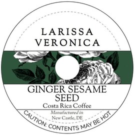Ginger Sesame Seed Costa Rica Coffee (Single Serve K-Cup Pods) (Gourmet, Naturally Flavored, Whole Coffee Beans) (12 pods, ZIN: 577551) - 2 Pack
