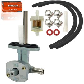 SPNUVR Fuel Petcock ON OFF Valve with Lever Screw Fit for Yamaha Grizzly YFM350 YFM660 Bruin 350 350 2002-2016 Fuel Tank Switch Valve Part 5KM-24500-10-00 1NS-F4524-00-00 5KM-24311-20-00