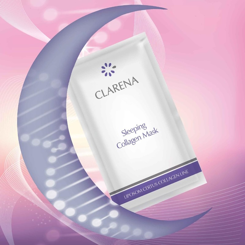 Clarena Sleeping Energizing Collagen Night Mask for Mature Grey Dry
