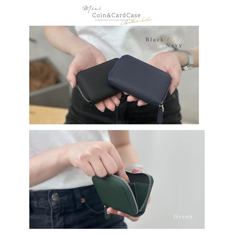 Giselle Card Case, Genuine Leather, Large Capacity, Compact, Bifold Wallet,