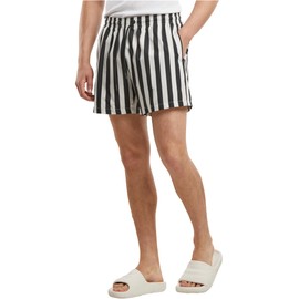 Urban Classics Men's Swim Trunks, Black/off-white, M