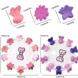 30 Pcs Hair Clip Bangs Clip Hairpin Hair Clip, Cute Hair Ornament, Mini Hair Claw Clip, Hair Claw Clip, Bunny, Daisy, Star, Kids, Baby, Adult, Fireworks, Party, Birthday, Gift, Purple