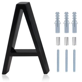 House Letters for Outside, 5 Inch Modern House Numbers,Black Metal Floating Door Farmhouse Mailbox Address Numbers and Letters A