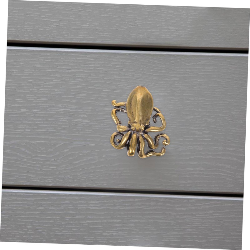 Mipcase Octopus Shape Squid Door Handle Copper Decorative Handles for