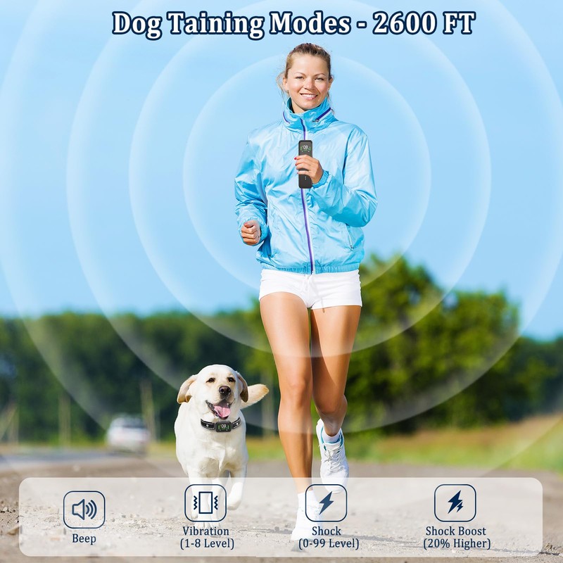 Dog Training Collar with Automatic No Barking Mode Remote 2600FT