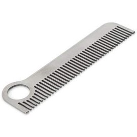 Yosoo EDC Pocket Tool Stainless Steel Matte Minimalist Engraved Metal Hair Moustache Comb 14 x 3.8 x 0.17 cm