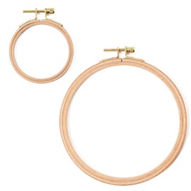 5H5 Embroidery Frame Set, Wooden, Beechwood, Copper Plated Metal Fittings, 3.0 inches (7.5 cm), 4.1 inches (10.5 cm), 4.9 inches (12.5 cm), 6.1 inches (15.5 cm) (7.5+10.5)