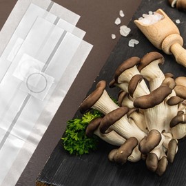 Zevmi Pack of 50 Mushroom Growing Bags: Transparent Mushroom Spawn Grow Bags Mushroom Grow Bags Set Mushroom Growing Bags with Filter for Champignons Enoki Shiitake Mushrooms Cereals Oyster Mushrooms