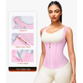 Junlan Junlan Waist Trainer for Women - Sauna Suit Sweat Vest for Working Out(Pink,Medium)