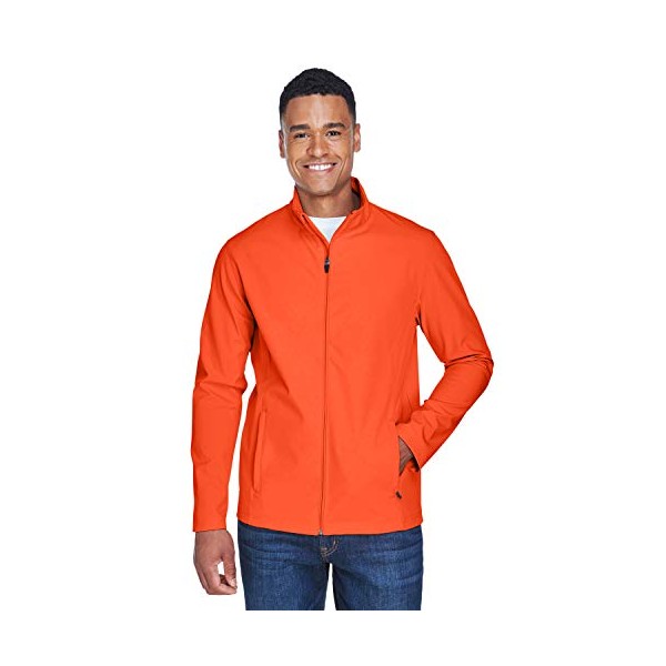 TEAM 365 Men's Leader Soft Shell Jacket, Sport Orange, Medium